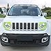 JeCar Jeep Renegade Headlights Cover Interior Accessories for Jeep Renegade 2015 2016 2017(Pack of 2, Light Green)