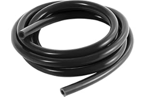 XINLIYA Silicone Vacuum Tubing Hose Line, 10 Ft 1/4" (6mm) Inner Diameter Hose, High Tempterature 130PSI Max Pressure for Multiple Use, Auto Replacement Vacuum Hose Line for Vehicle Radiator (Black)