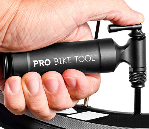 Pro Bike Tool CO2 Inflator with Cartridge Storage Canister - Quick, Easy and Safe - for Presta and Schrader - Bicycle Tire Pump for Road and Mountain Bikes - No CO2 Cartridges Included (Matte Black) - Thumbnail 3
