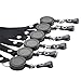 Mudder 6 Pack Retractable Badge Holder Reel Key Chain Reel with Lanyard Neck Strap for Key ID Cards, Black