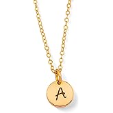 HotMixCold Custom Initial Monogram Tiny Initial Charm Necklace, Simple daily Jewelry, Gift for Her 5/16-inch