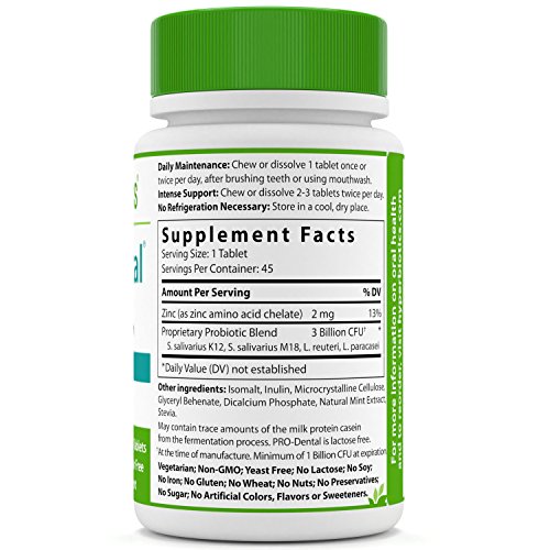 PRODental Probiotics for Oral & Dental Health Targets Bad Breath at