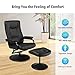 Giantex Recliner Chair w/Ottoman, 360 Degree Swivel PU Leather Armchair w/Footrest, Leisure Lounge Chair w/Leather Wrapped Base, for Home Living Room, Black