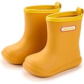 WUBBLYWOO Toddler Rain Boots Waterproof Non-Slip Lightweight Baby Kids Rain Boots for Boys Girls Easy-on Flexible Durable Seamless Outdoor Anti-Piercing Sole Shoes