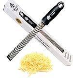 Zester Grater Best Professional Lemon Zester-Grater Nonslip Grip Rubber Footings Plastic Safety Cover Sharp Blades Premium Stainless Steel Zest Tool Dishwasher Safe Grater-Zester for Cheese