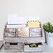 Rustic Wooden Desk Organizer for Home or Office - Mail Rack for Desktop, Tabletop, or Counter – Desk Supplies Organizer with 2 Drawers and 6 Compartments – Rustic White Workspace Organizer