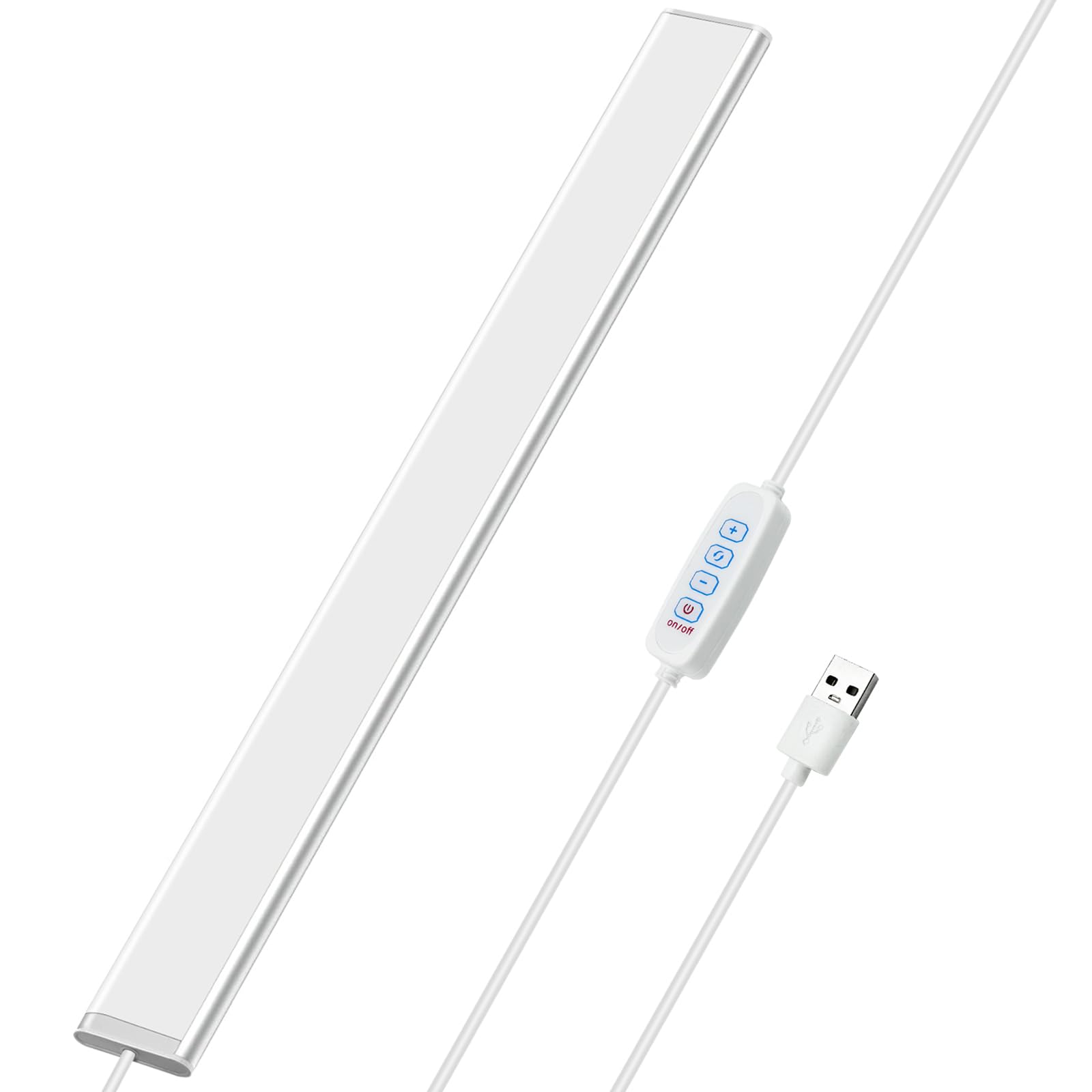 Baisico LEDバーライト USBライト キッチンライト 蛍光灯 棚下ライト 多目的ライト USB給電 35mmワイド発光面 新型バーライト 超高輝度 900LM 9W 消費電力 0.9cm 超薄型 昼光色/昼白色/電球色 3段階色調整、無段階輝度調整可能 側面照射型 側面発光デザイン 均一で柔らかな光 目に優しい マグネット内蔵 強力両面テープ付き鉄パネル内蔵 (30cm) の商品画像