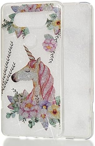 LG V20 Case, lYonge shinning Glitter Flexible Soft Rubber Gel Clear Transparent TPU Silicone Back Case for LG V20 Case Cover Case (unicorn)