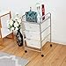 Giantex 3 Drawers Cart Storage Bin Organizer Rolling Storage Cart Metal Frame Plastic Drawers Flexible Wheels Home Office Scrapbook Supply & Paper Shelf, Clear White