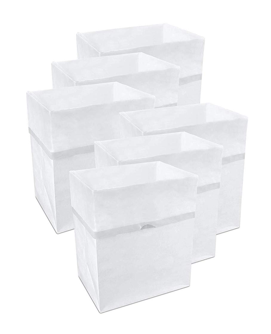 Clean Cubes 13 Gallon Disposable Trash Cans & Recycling Bins, 6 Pack (White)