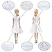 E-TING Handmade Fashion Doll Clothes Short Skirt Captivating Wears Dress for Girl Dolls (White Attractive V Collar Dress)