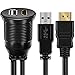 ICESPRING USB HDMI Mount Cable – 1 Meter 3ft USB and HDMI Extension Flush, Dash, Panel Mount Cable, for Car, Boat, Motorcycle