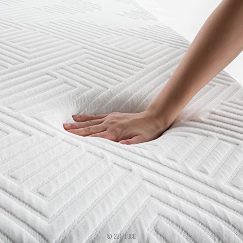 LUCID 10 Inch Queen Hybrid Mattress Bamboo Charcoal and Aloe Vera