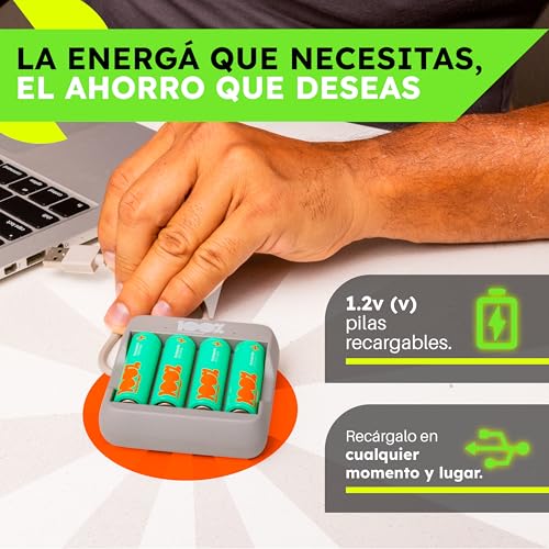 100%PeakPower Pilas Recargables AA 2300 mAh NiMH, Paquete de 12 Unidades - hasta 1000 Recargas, Alta Capacidad, Precargadas - Pilas AA Recargables para Juguetes, Controles, Adornos de Navidad