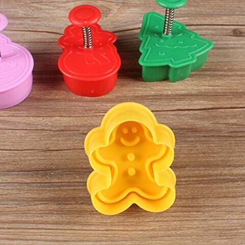 Finance Plan Big Promotion 4Pcs/Set Christmas Snowman Tree Bell Plunger Cutter Fondant Cake Press Mold - Thumbnail 4