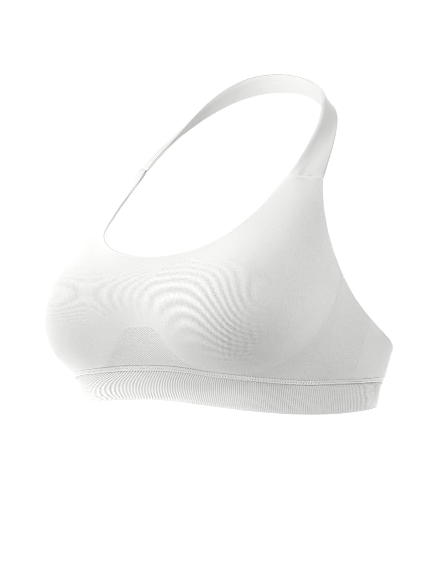 Photo 1 of (used/fair) YEOREO SoftHue Women Halter Sports Bra Workout Seamless Padded Basic Bra Open Back Yoga Gym Crop Top Feather Beige-M