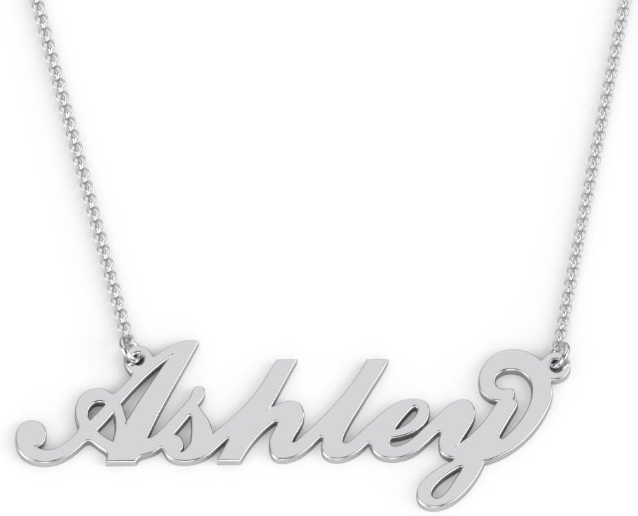 14K Personalized Name Necklace in Flourish Font by JEWLR