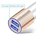 iPhone Car Charger, ZUOQI 24W/4.8A High Speed Dual Port USB Car Adapter for Apple iPhone 7 Plus/ 7 /6 Plus/ 6S/6/6 S Plus/ iPad/iPod, Samsung Galaxy S6 S6 Edge S5, HTC One M8 M9 and More-Gold