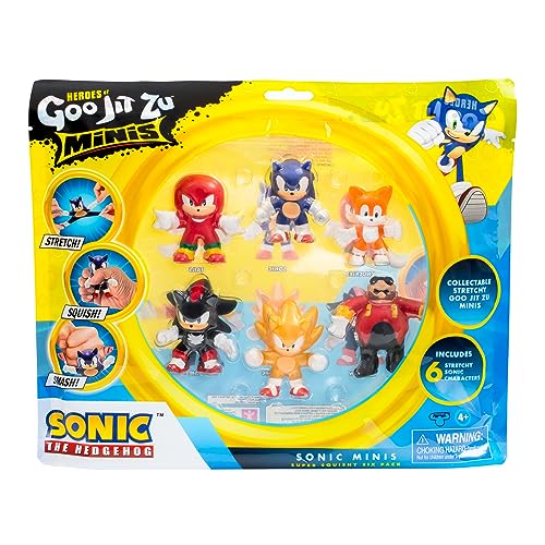 Heroes of Goo JIT Zu Minis Sonic 6 Pack - Collectible Stretchy Minis, 6 Stretchy Sonic Characters