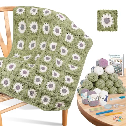 Coopay 198PCS Crochet Kit w Portable Yarn Crossbody Bag, Crochet Kit for Beginners Adults & Kids Included Crochet Hooks, Yarn Skein, Knitting & Crochet Supplies and Stuffing for Crochet Animal Project