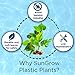 SunGrow Plastic Leaf Plant for Goldfish, 10 Inches Tall, Ultra-Realistic Fin-Friendly Artifical Plant for Hide-and-Seek and Beauty, Perfect in Any Aquarium, Hiding Spot for Fish, Reptiles, Amphibiansthumb 2