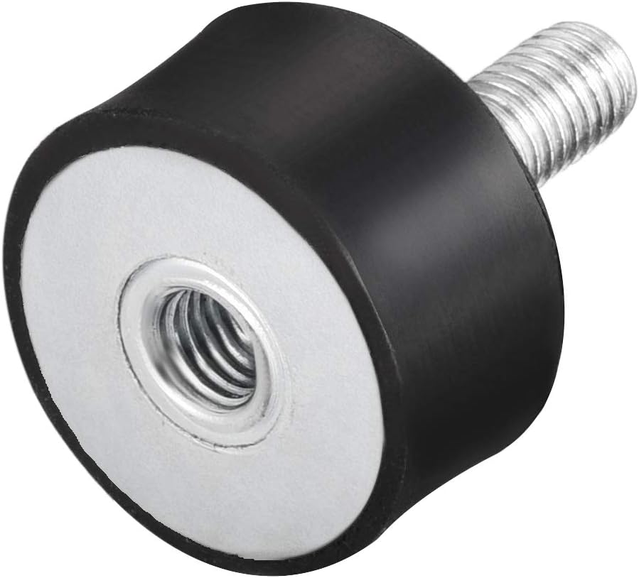 sourcing map M8 Thread Male Female Rubber Mounts,Vibration Isolators,Shock Absorber D30mm x 15mm Black - Image 5