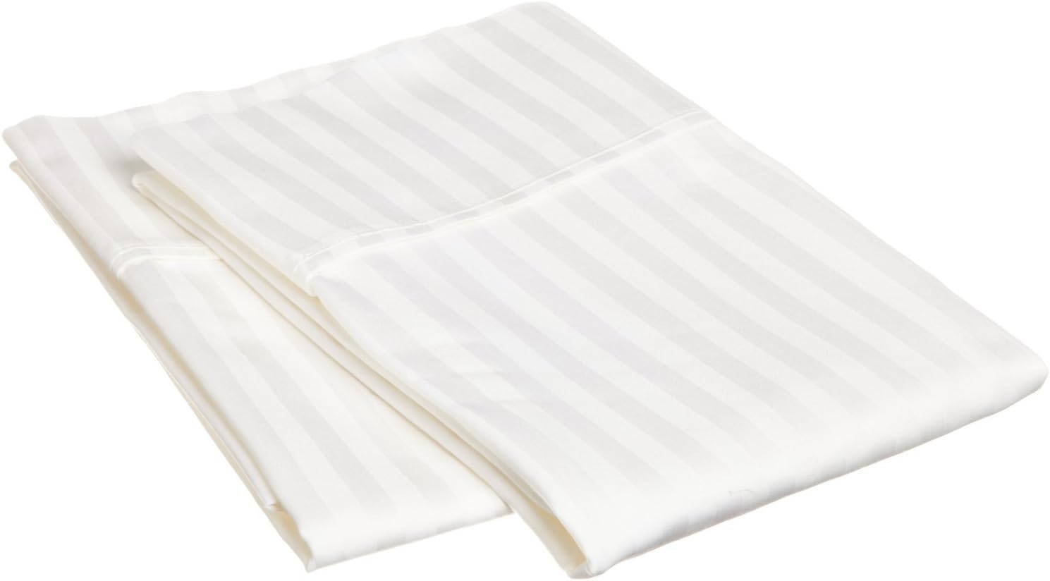 KINGLY 100% Cotton Striped Pillow Cover (Set of 2) - 20" x 26" - White Stripes