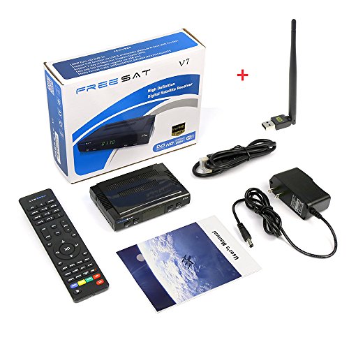 Original Free Sat FTA 1080P Digital V7 HD Satellite Receiver DVB-S2 Satellite Decoder Support PowerVu,DRE & Biss key USB Wifi to Network Sharing( an USB Wifi Dongle for Gift)