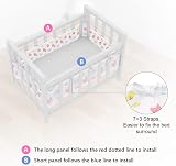 Vicloon Cot Bumper 2Pcs Breathable Mesh Crib Liner Unicorn view 3