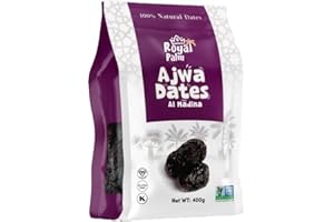 Royal Palm Ajwa Dates Al Madina 400g Premium Vegan Dates No Added Sugar Rich in Fiber & Natural Sweetener High in Antioxidants Perfect for Snacking & Baking