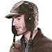Comhats Pilot Cap for Men Winter Aviator Earflap Hat Adult Brown Faux Leather Trapper Trooper Large L