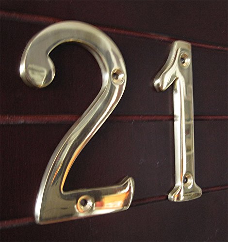 ZW Hardware A200 4 Inch Solid Brass Bright Brass House Number 2