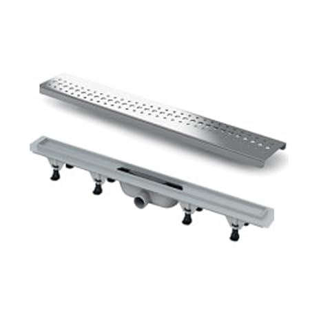 Floor Drain Channel Recessed Total Shower Grid With Plastic Siphon