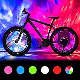 Rechargeable Bike Wheel Lights, LED Bike Spoke Lights Cycling Wheel Safety Light, Cool Bicycle Tire Spoke Decoration, USB Charge, Ultra Bright, Waterproof, Gifts for Boys Girls Adults, 1 Tire Pack