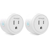 GHome Smart Plug Mini, WiFi Smart Outlet Plug Works with Alexa and Google Home, Timer Outlet with APP Control, Smart Plugs Only Supports 2.4GHz Network, No Hub Required, ETL FCC Listed, White