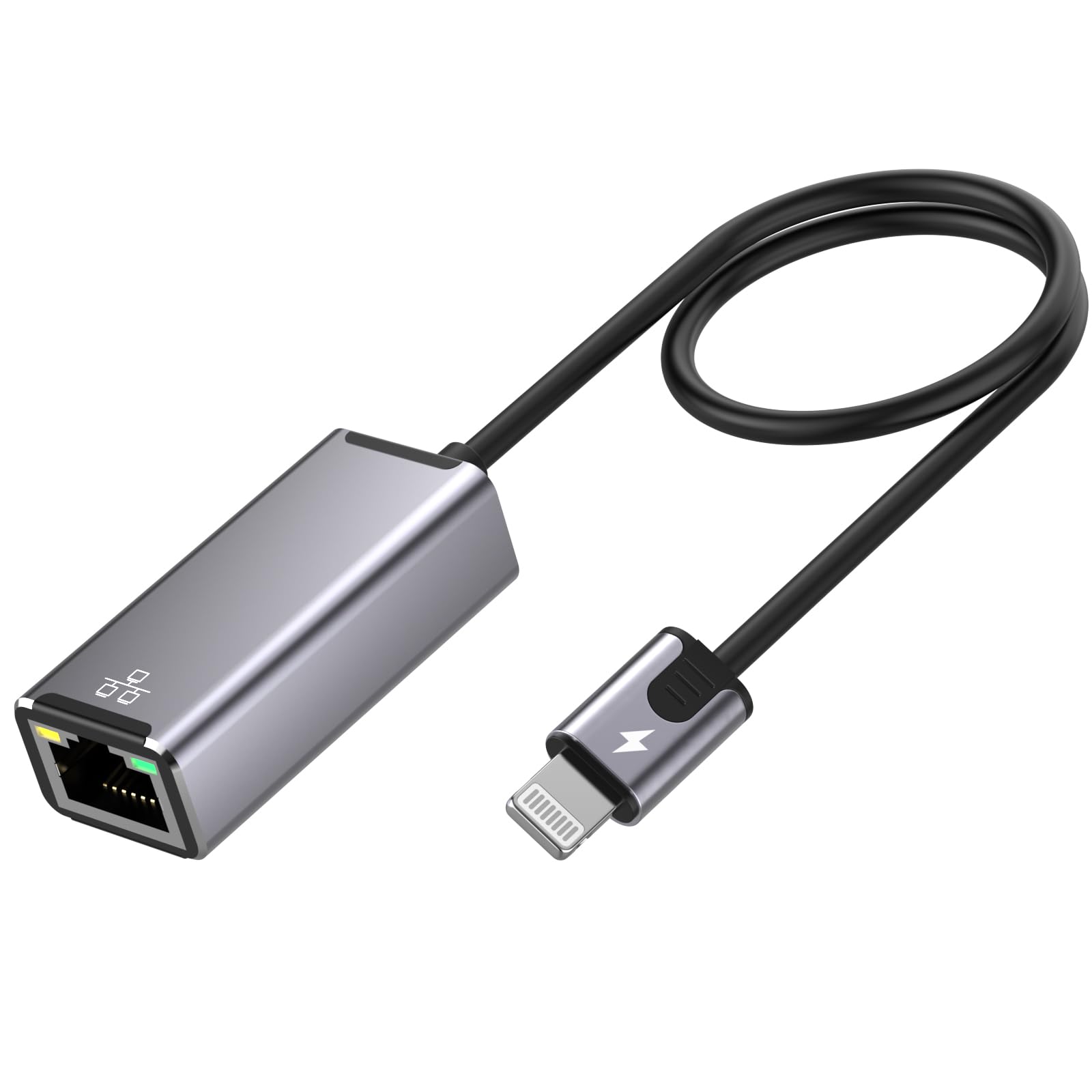 Photo 1 of Lightning to Ethernet Adapter for iPhone,[Apple MFi Certified] 1.6ft RJ45 Ethernet LAN Network Adapter with 8Pin Compatible for iPhone 14/13/12/11/XS/XR/8/7/6/iPad/iPod,Plug and Play,Support 100Mbps