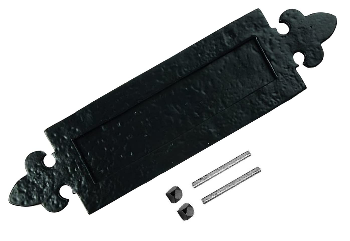TERF® 350mm X 90mm Traditional Type Vintage Antique Black Fancy Letter Plate 350mm X 90mm Letter Postal Box Cover Plate Regency Including Fixing Screw