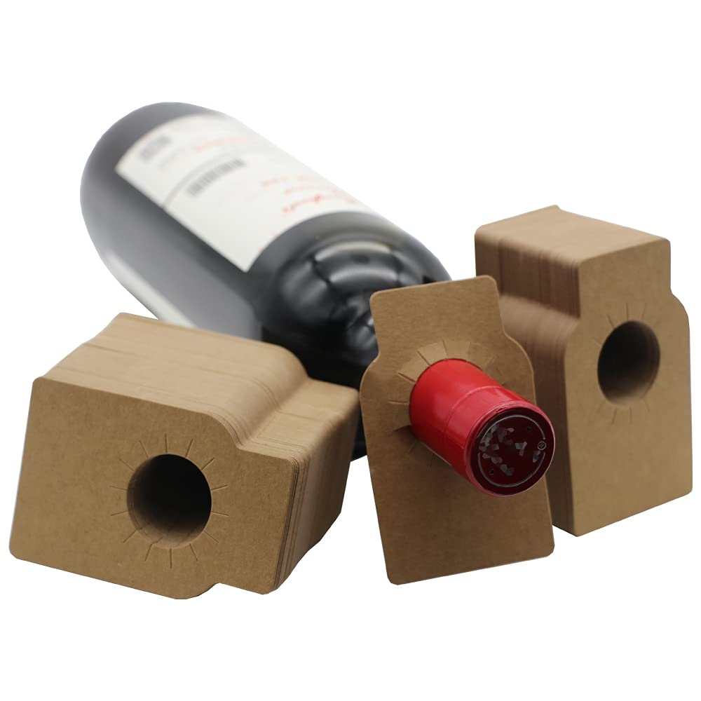La Llareta Wine Bottle Cellar Label, 200 Pieces Wine Bottle Neck Tags, Cellar Rack Labels, for Wine Racks and Cellars to Mark The Vintage and Type of Wine (Brown)
