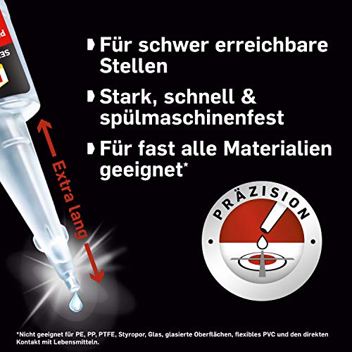 Pattex Sekundenkleber Präzision, Superkleber für punktgenaues Kleben ohne Nachtropfen, schnelltrocknender, spülmaschinenfester Flüssigkleber, 1x 5 g Flasche – Bild 5