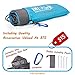 Indalo Premium Compact Blanket For Beach, Picnics, Camping, Hiking & More. 79x56 Inch, Lightweight & Waterproof With Stakes & Emergency Rain Hood (Blue/Gray)