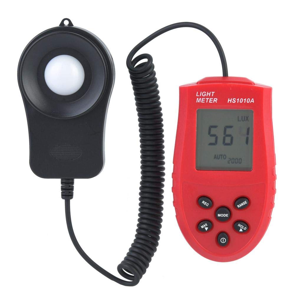 Illuminometer, HS1010 2000/20000/200000 Light Meter Optical Meter Lux Tester Digital LCD Display