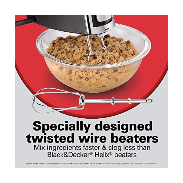 Hamilton Beach Electric Hand Mixer, 6Speed, with SnapOn Case, Twisted