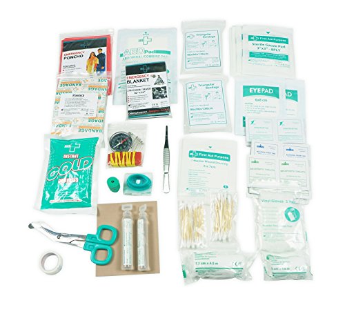First Aid Kit - Small Compact First Aid Kit Bag(175 Piece) - Reflective Bag Design- Includes 2 x Eyewash,Instant Cold Pack,Emergency Blanket, CPR Face Mask for Travel, Home, Office, Vehicle,Camping - Thumbnail 4