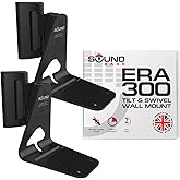 Sound Bass ERA300 Wall Mount Bracket, Tilt and Swivel, Black, Twin (2pcs), Compatible with Sonos ERA 300, Effortless Installation, Includes Mounting Kit, Double, Pair