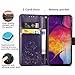 Halnziye Case for Samsung Galaxy A50, Magnetic Closure Soft TPU Flip Leather Wallet Phone Case with Kickstand Card Slots Designed for Samsung Galaxy A50 Cover - Purple