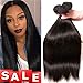 Brazilian Hair 3 Bundles Unprocessed Virgin Brazilian Straight Human Hair Bundles 100% Human Hair Extensions (12 14 16, Bundle)