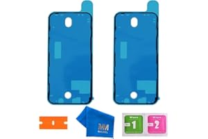 MMOBIEL 2 x LCD Seal Adhesive Sticker Waterproof Compatible with iPhone 12-6.1 inch Black for LCD Display Frame Tool Kit Incl