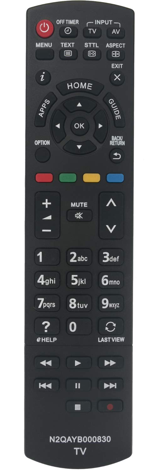 ALLIMITY N2QAYB000830 Remote Control Replaced for Panasonic Viera LCD LED TV TX-L32EN63 TX-50AS500Y TX-39ASW504 TX-42AS500E TX-42AS600EW TX-L42E6EK TX-39AS600Y TX-39ASW604 TX-42AS500Y TX-42AS600Y