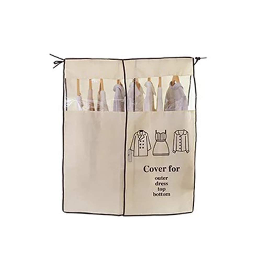 Housoutil Dust-Proof Garment Bag Cover 41.73 X 35.04 Inch Non-Woven Fabric Suit Coat Dress Storage Travel Hanger Protector with Clear Window