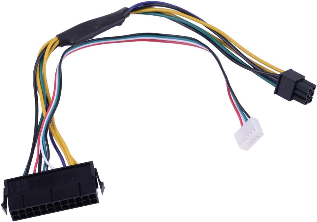 12" ATX Main 24-Pin to 6-Pin PSU Power Adapter Cable 18AWG Fit for HP Z220/Z230